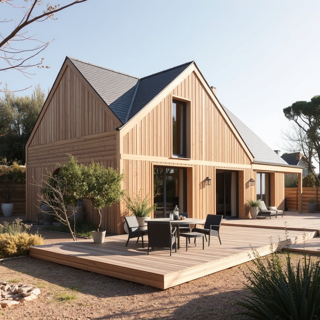 maison à ossature bois à Cagnes-sur-Mer (illustration)